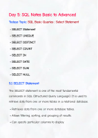 Day 5 SQL Short Notes (SQL Basic Queries using Select).pdf